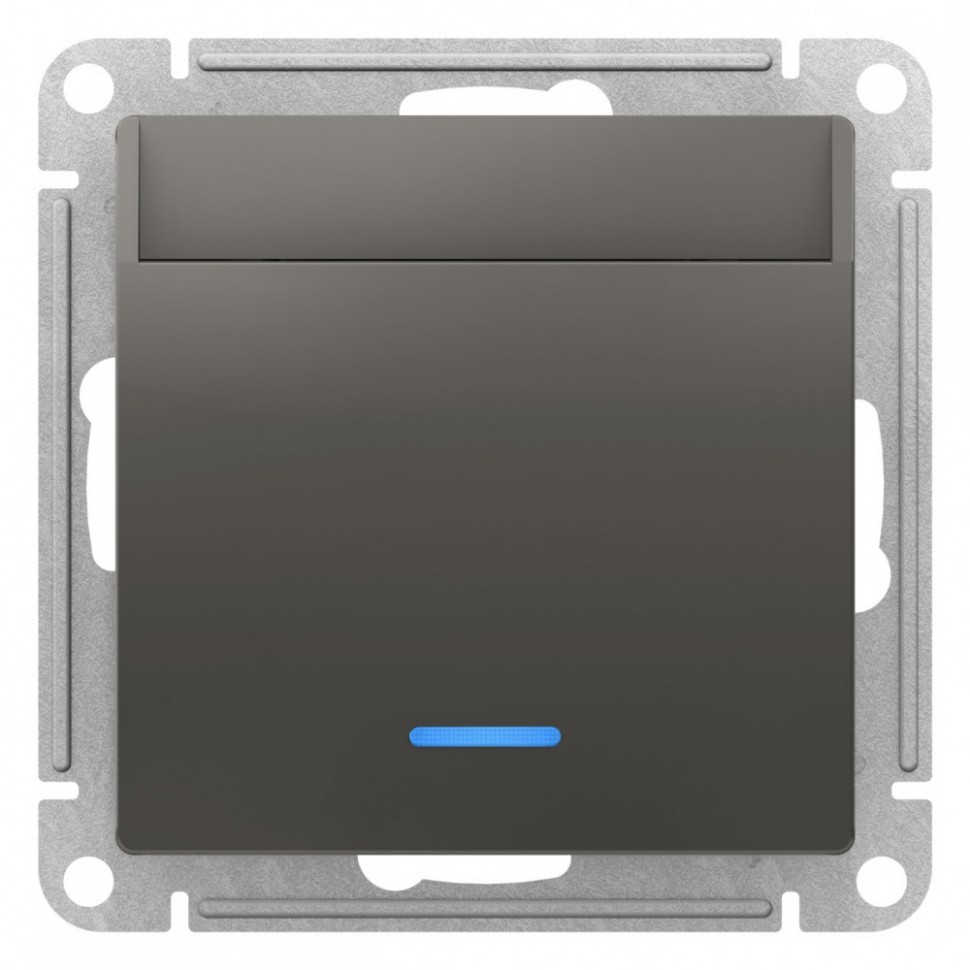 Выключатель для гостиниц Schneider Electric Atlas Design с подсветкой, сталь ATN000967