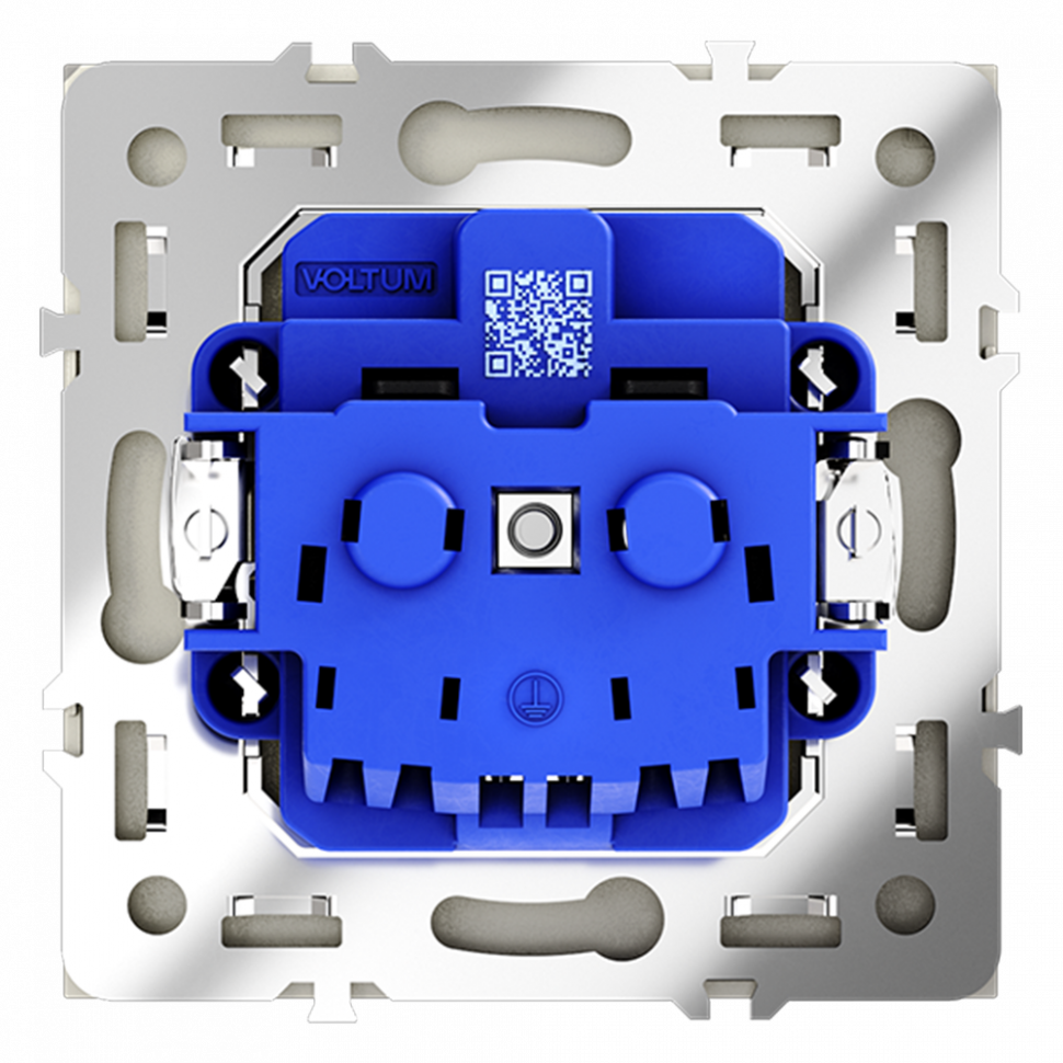 Розетка встраиваемая VOLTUM S70 с заземлением 16А, (сталь) VLS040105
