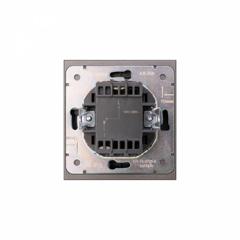KRANZ Выключатель STRONG 1 кл 10А с/у графит KR-78-0705-6