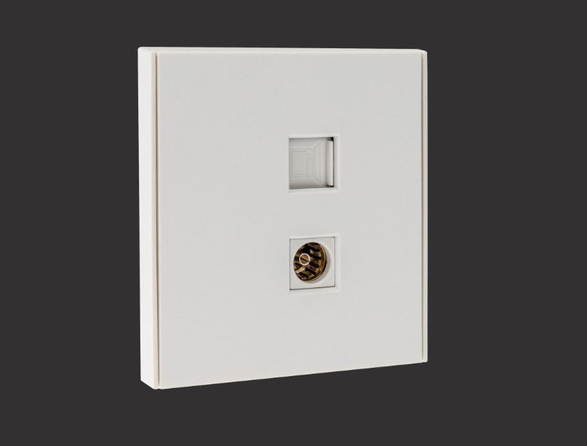KRANZ Розетка STRONG компьютерная RJ45 кат6 + TV с/у жемчуг KR-78-0722-4