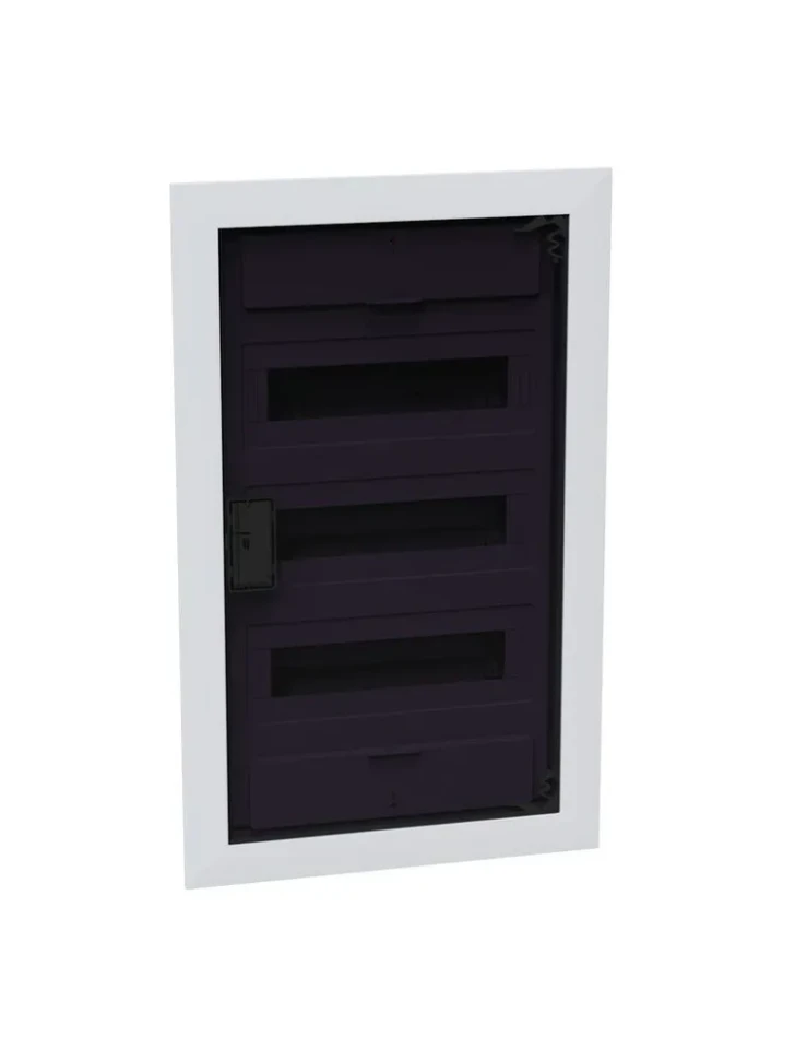 Щит встраиваемый 36 модуля белый с прозрачной черной дверцей OptiBox Pro 36-VKR-IP40
