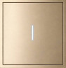 Выключатель одноклавишный с подсветкой LED, (золото)  
