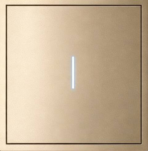 Выключатель одноклавишный с подсветкой LED, (золото)  