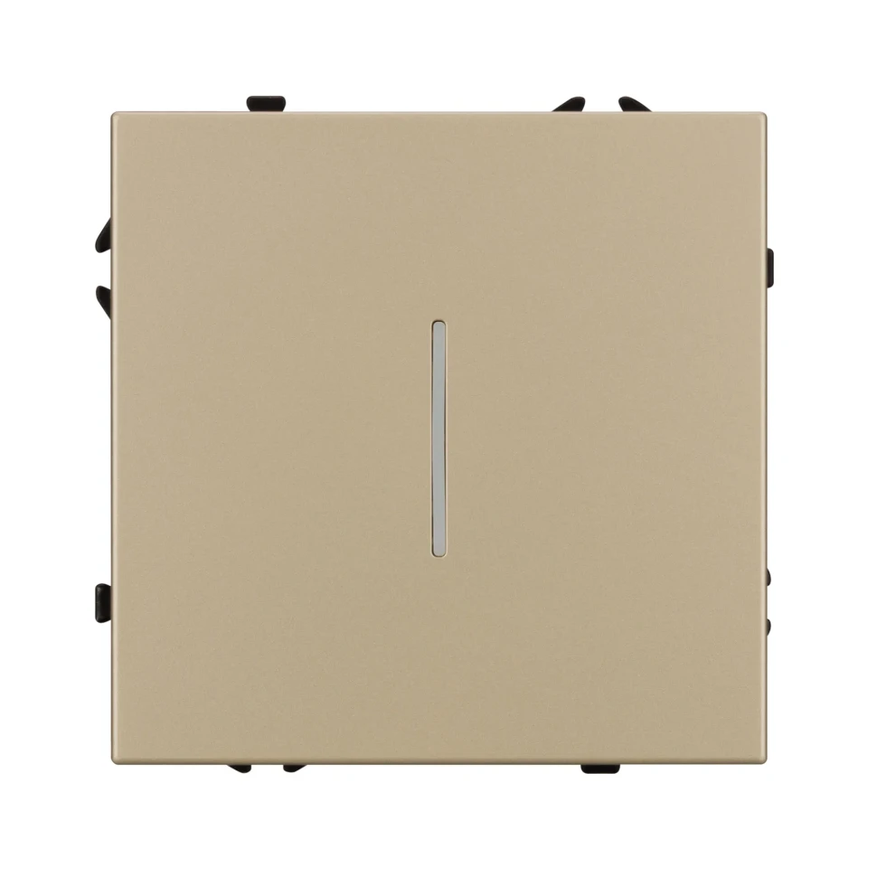 Выключатель одноклавишный с подсветкой LED, NEO PLUS  (золото)  