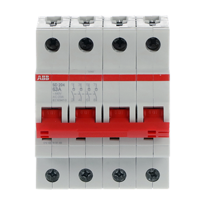 Рубильник ABB SD204/63 AC/DC 4P 63A 25кА 2CDD284101R0063