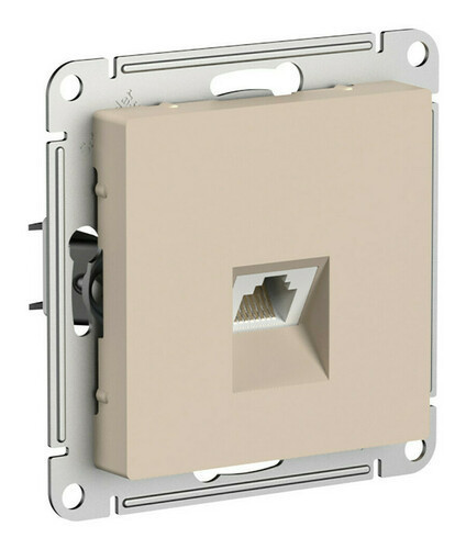 Розетка Schneider Electric Atlas Design RJ-45 кат. 6a, песочный ATN001286