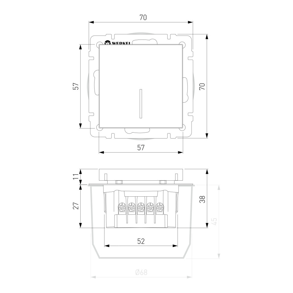 Сенсорный выключатель одноклавишный с подсветкой 1000 Вт серебряный W4510006