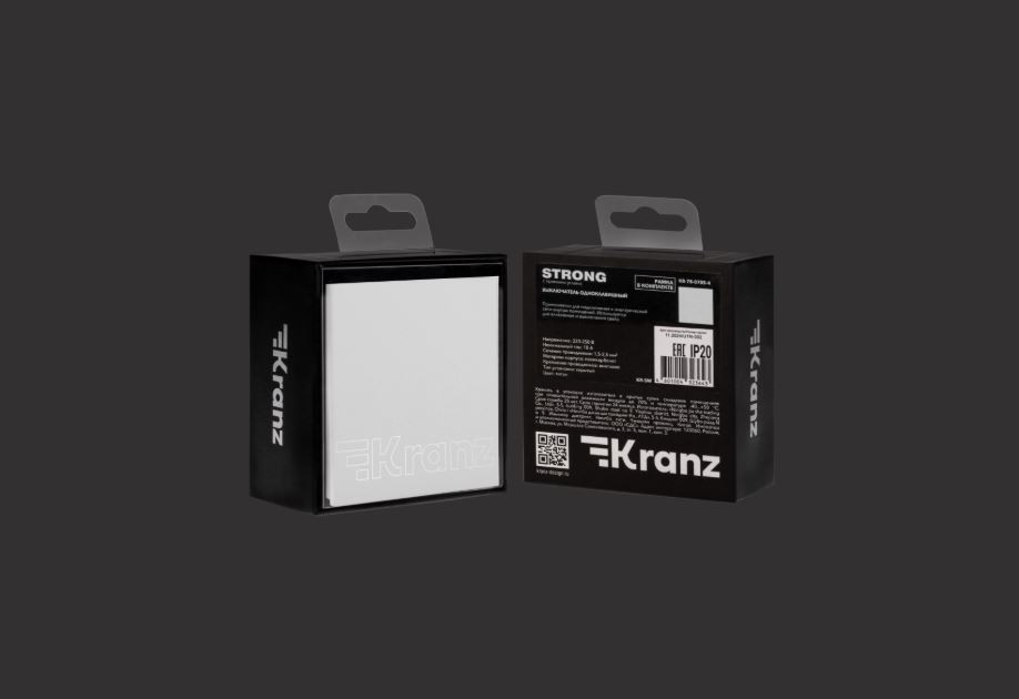 KRANZ Выключатель STRONG 1 кл 10А с/у жемчуг KR-78-0705-4