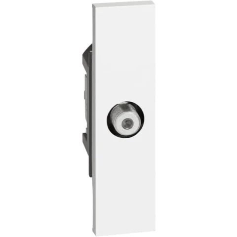 Розетка телевизионная TV "звезда" разъем F 1 модуль. Цвет Белый. Bticino серия Living Now.