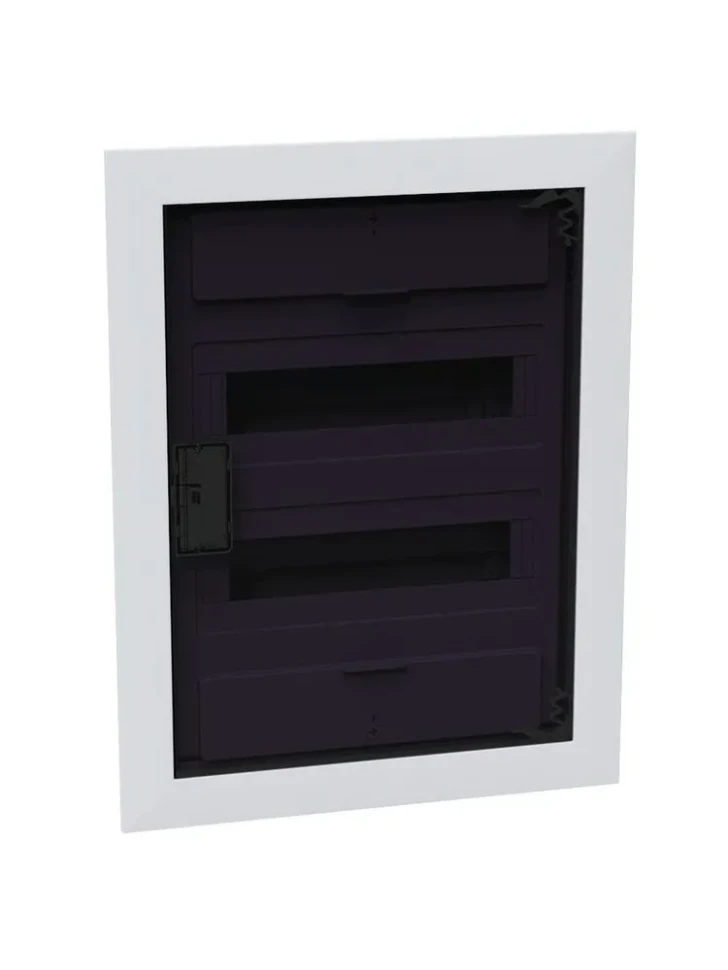 Щит встраиваемый 24 модуля белый с прозрачной черной дверцей OptiBox Pro 24-VKR-IP40