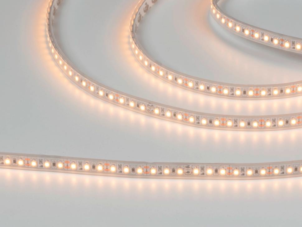  SWG Standard Светодиодная лента 3528, 120 LED/м, 9,6 Вт/м, 12В , IP66, Цвет: Теплый белый, SWG3120-12-9.6-WW-66-M