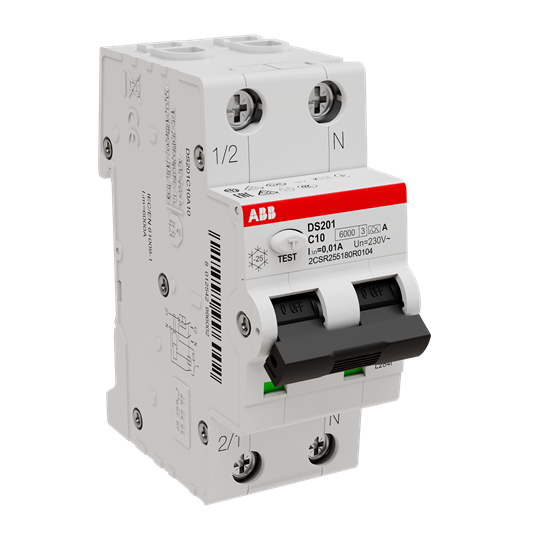 Дифференциальный автомат ABB DS201 C10 A10 1P+N 10A 10мА
