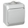 Выключатель одноклавишный 10АХ IP44 серый Systeme Electric Этюд BA10-041C