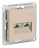 Розетка двойная Schneider Atlas Design RJ-45 кат. 5е, песочный ATN001285