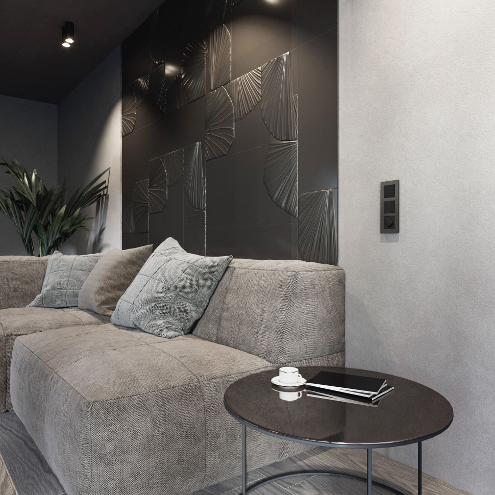 Рамка из поликарбоната на 3 поста Slab бронза софт W0032963