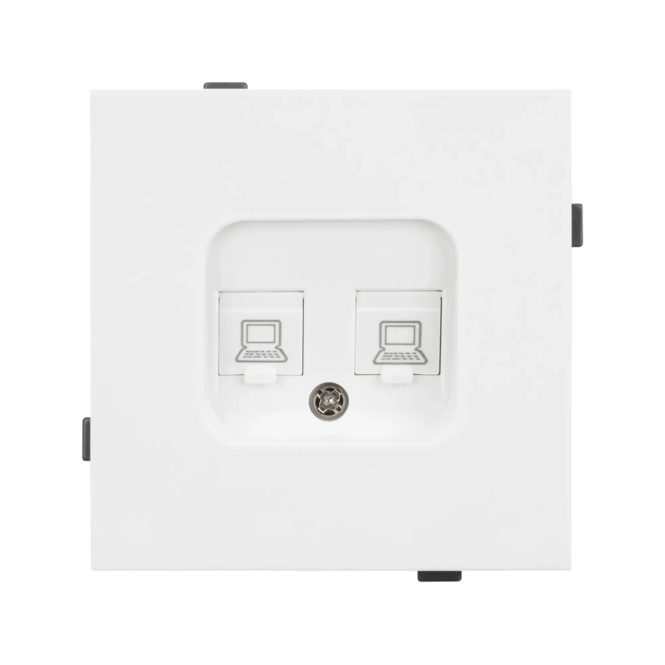 Розетка компьютерная двойная 6 kat, NEO IP-20 (белый глянец)  