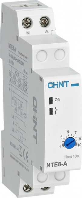 Реле времени CHINT NTE8-A (задержка времени выключения) 12-120с, 1НО, AC230В (R) 258347