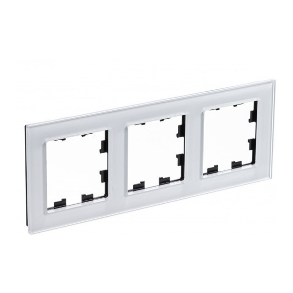Рамка Systeme Electric Atlas Design Nature на 3 поста, белое стекло ATN320103