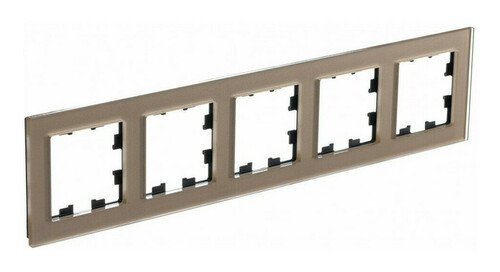 Рамка Systeme Electric Atlas Design Nature на 5 поста, шампань стекло ATN320505