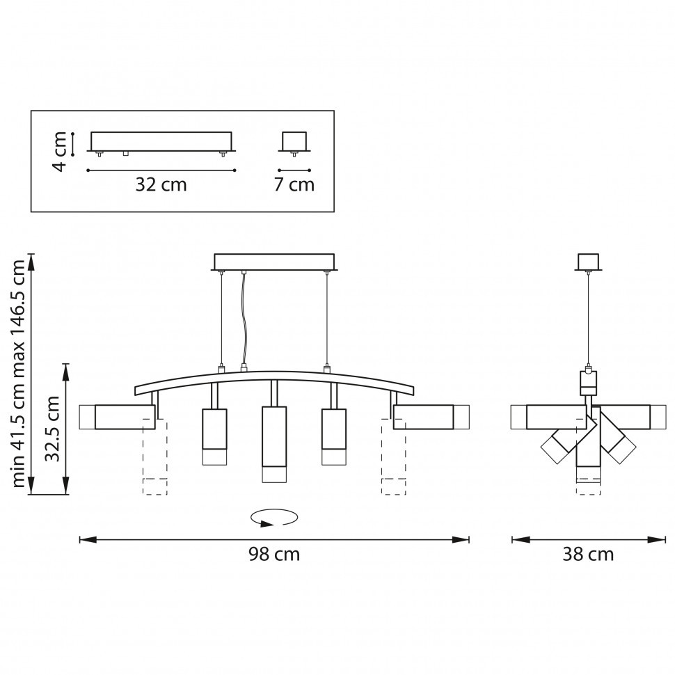 Подвесной светильник Lightstar Rullo LR7353728631 (571735+214437-2+214486-3+202431-5)