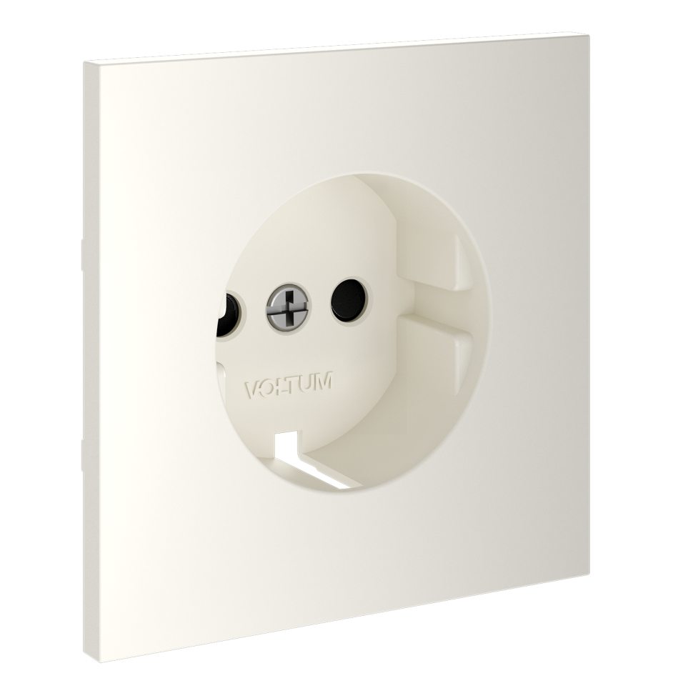 Накладка для розетки с заземлением и защитными шторками, S70 (хлопок)