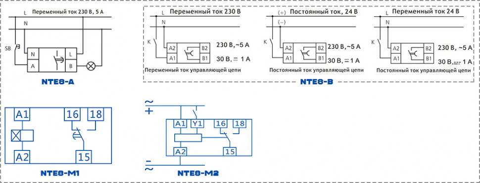 Реле времени CHINT NTE8-120B (задержка времени включения) 12-120с, 1НО, AC230В (R) 258459