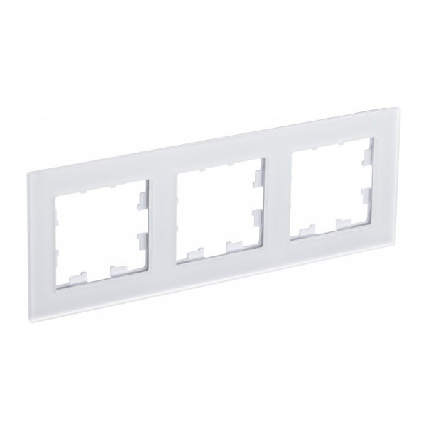 Рамка Systeme Electric Atlas Design Nature на 3 поста, матовое белое стекло ATN330103