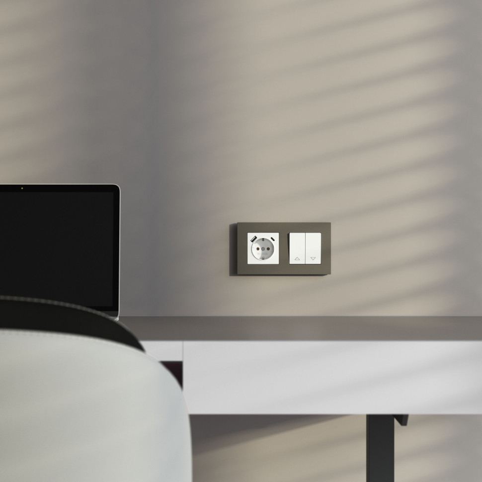 Рамка из поликарбоната на 2 поста Slab бронза софт W0022963