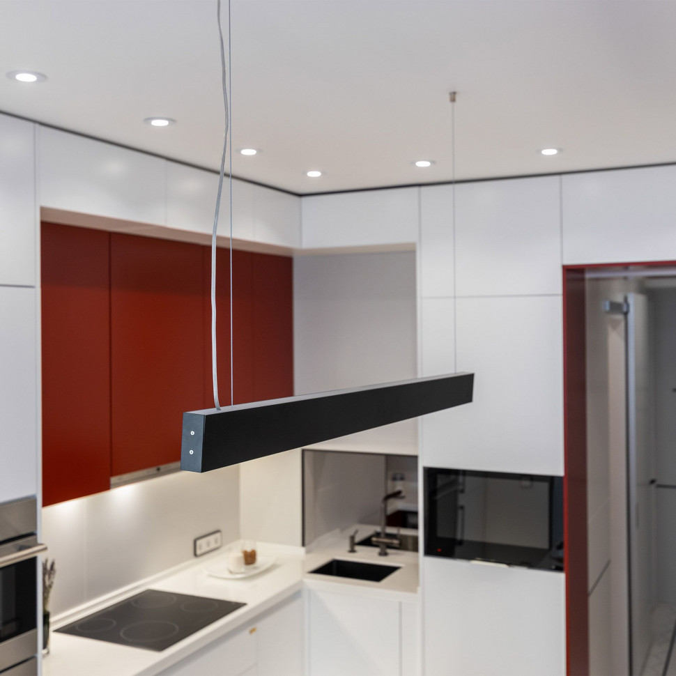 Линейный светодиодный подвесной односторонний светильник 103см 20Вт 3000К серебряный LSG-01-1-8*103-16-3000-MS