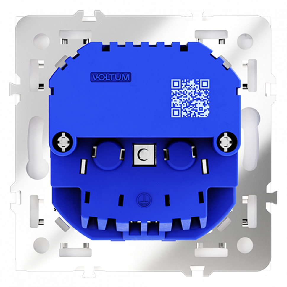 Розетка встраиваемая VOLTUM S70 с заземлением и защитными шторками, 16А, с USB, A+С, (белый матовый) VLS040502