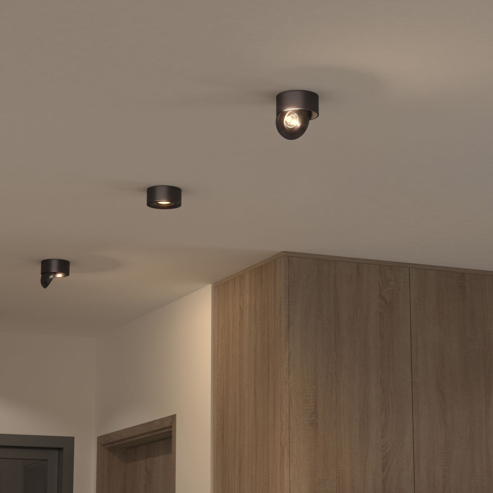Накладной светодиодный светильник Glide черный жемчуг 25100/LED