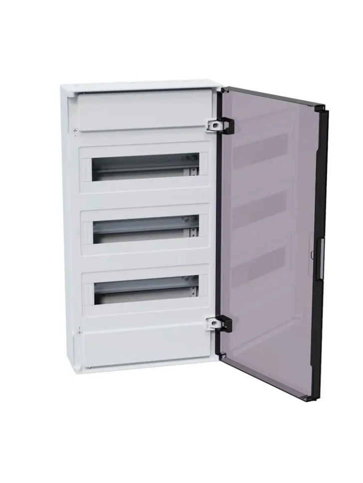 Щит навесной 36 модуля белый с прозрачной черной дверцей OptiBox Pro 36-NKR-IP40