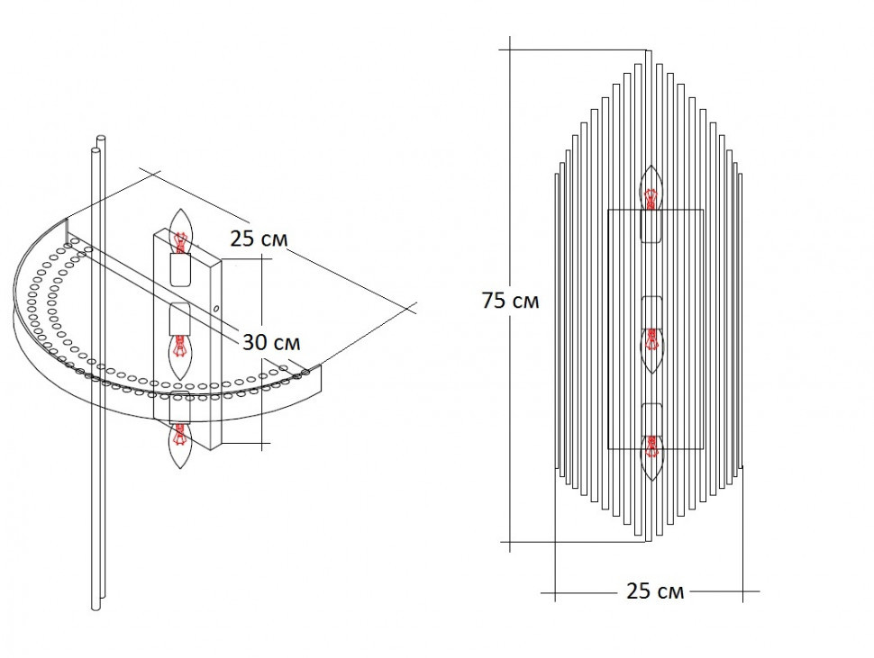 Настенный светильник Garda Decor 62GDW-901-750