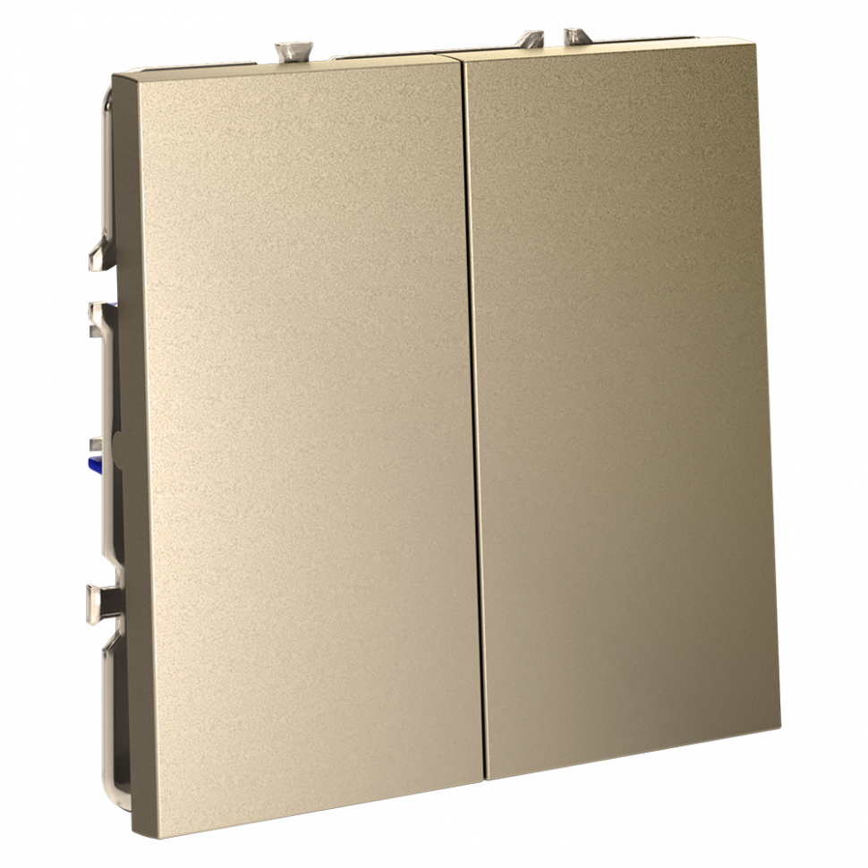 Выключатель двухклавишный перекрёстный (золото)  