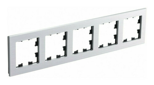 Рамка Systeme Electric Atlas Design Nature на 5 пост, серебро ATN312105