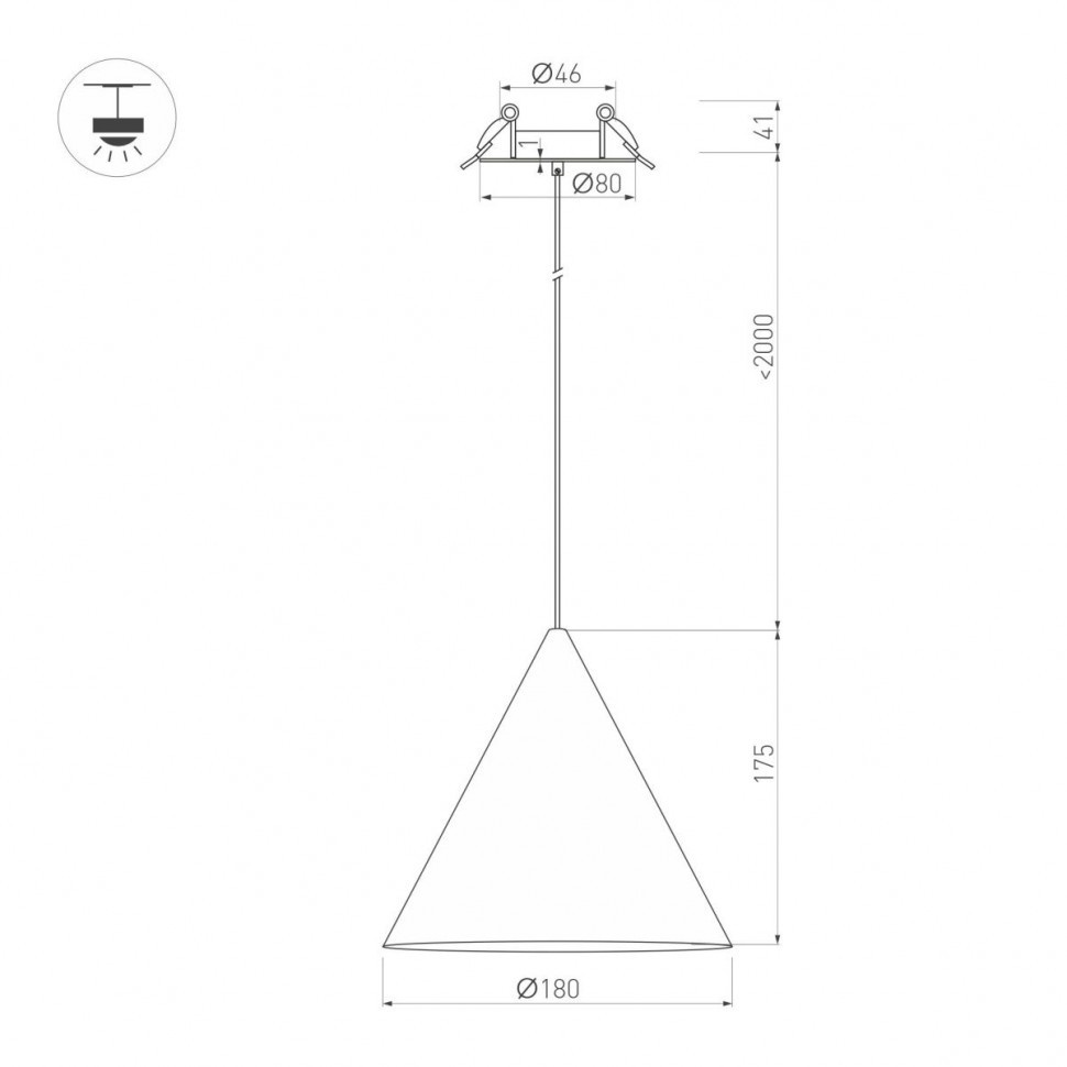 Подвесной светильник Arlight SP-MAKOTO-R180-10W Warm3000 (WH, 36 deg, 230V, TRIAC) 057205