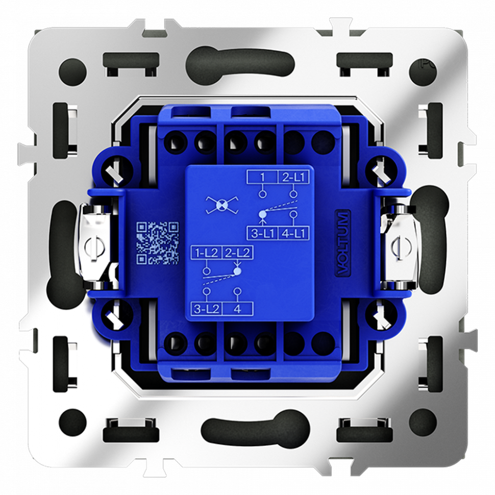 Перекрестный переключатель встраиваемый VOLTUM S70 одноклавишный 10А, (титан) VLS010506
