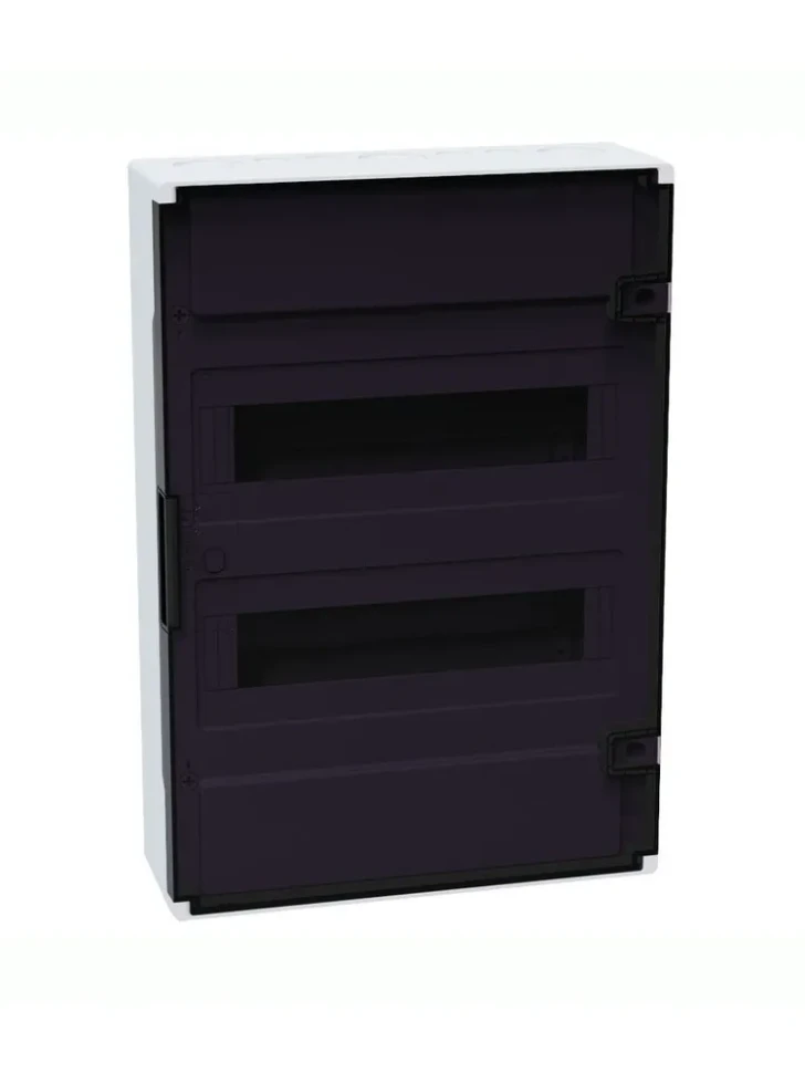 Щит навесной 24 модуля белый с прозрачной черной дверцей OptiBox Pro 24-NKR-IP40