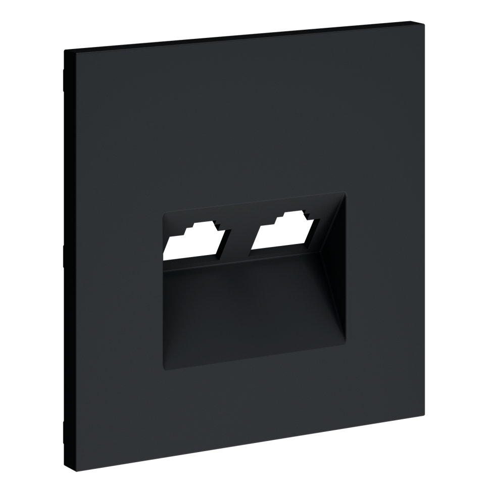 Накладка для розетки компьютерной двойной RJ45+RJ45 кат.6, S70 (графит)