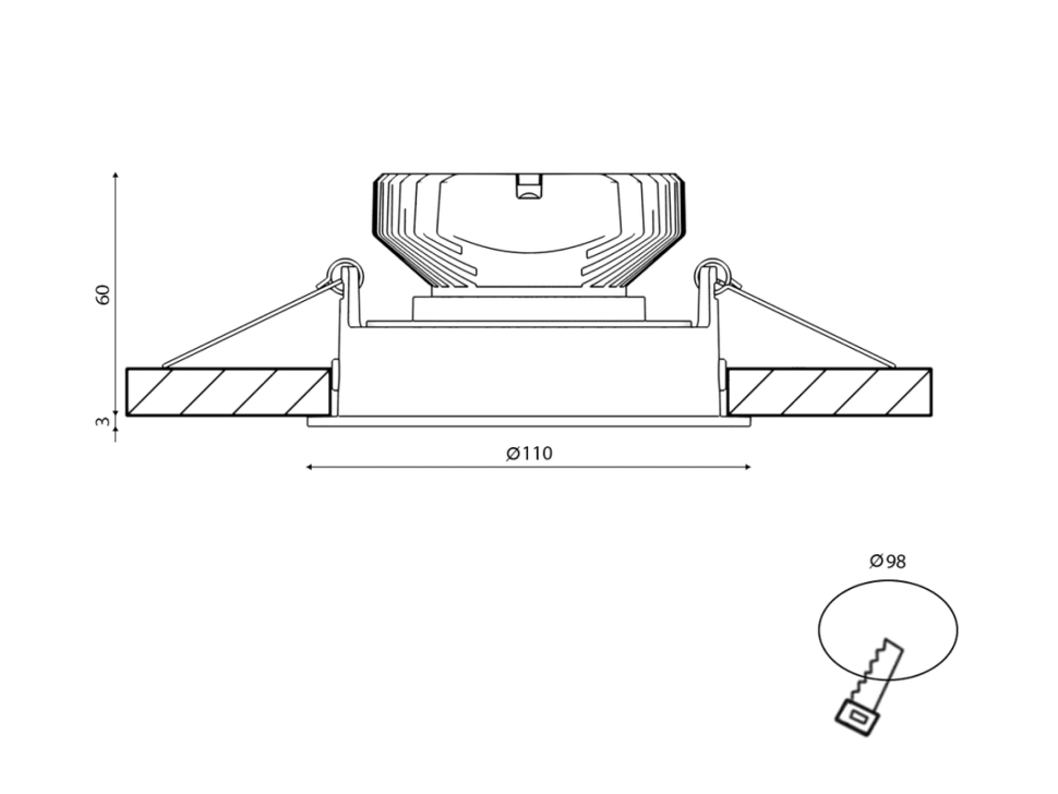  SWG PRO Корпус светильника потолочный встраиваемый  наклонный, COMBO10-WH, Белый, IP20, COMBO10-WH
