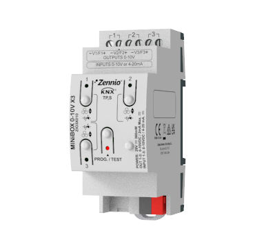Актуатор KNX, ввод/вывод 0-10V, 3-канальный Zennio MINiBOX 0-10V X3 