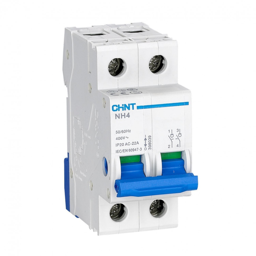 Выключатель-разъединитель нагрузки Рубильник CHINT NH4 2P 100A (DB) (R) 398039