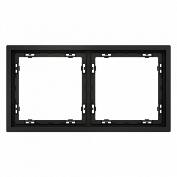 Рамка пластиковая VOLTUM S70 на 2 поста, (черный матовый) VLS100208