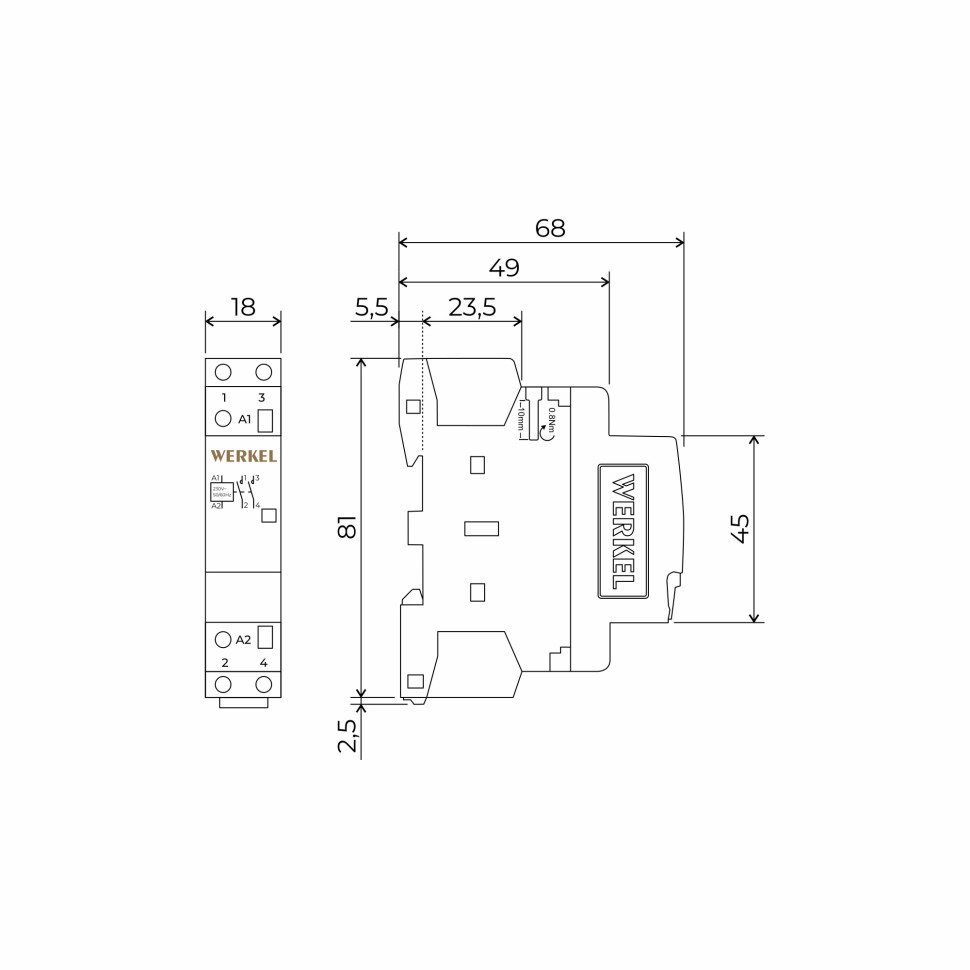W941M20O/ Контактор модульный 20 A 2NO (1 мод.) W941M20O