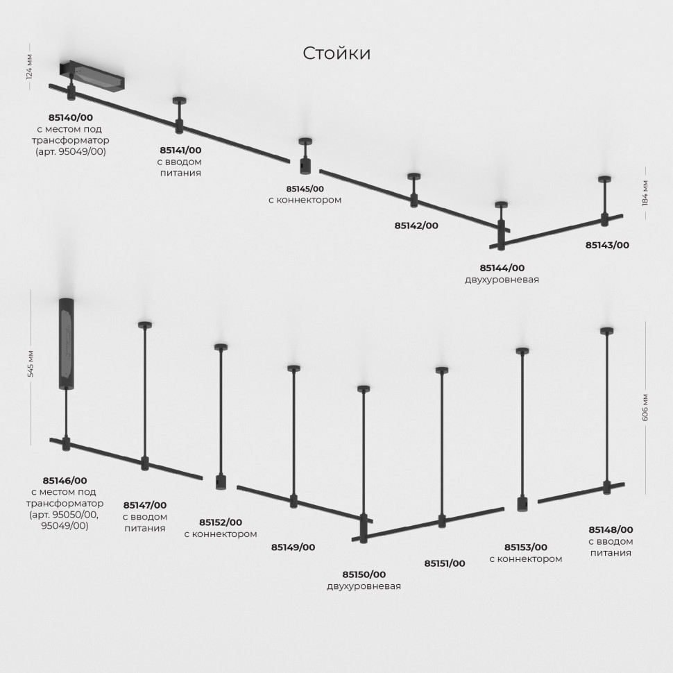Esthetic Magnetic Декоративная стойка с вводом питания 124 мм 85141/00