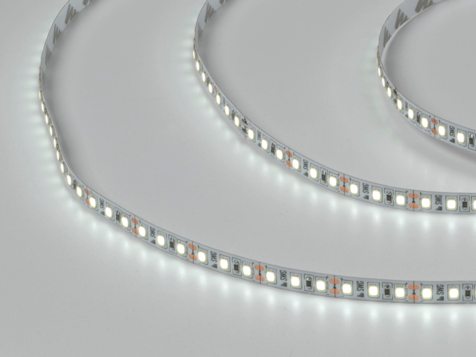  SWG Standard Светодиодная лента 2835, 120 LED/м, 9,6 Вт/м, 12В , IP20, 3M, Цвет: Холодный белый, SWG2120-12-9.6-W-M