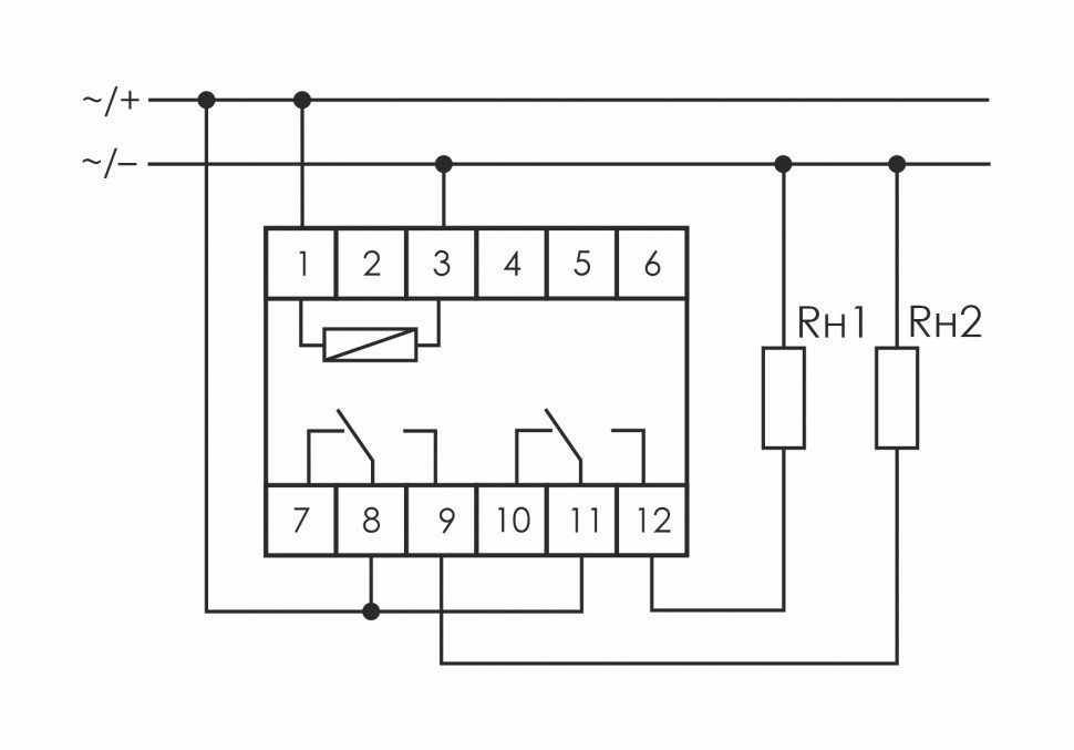Реле промежуточный электромагнитный (Ампер-2x8 / Волт-48 AC/DC / Контакт-2NO/NC) PK-2P-48