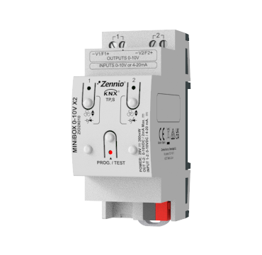 Актуатор KNX, ввод/вывод 0-10V, 2-канальный Zennio MINiBOX 0-10V X2 ZIO2X010