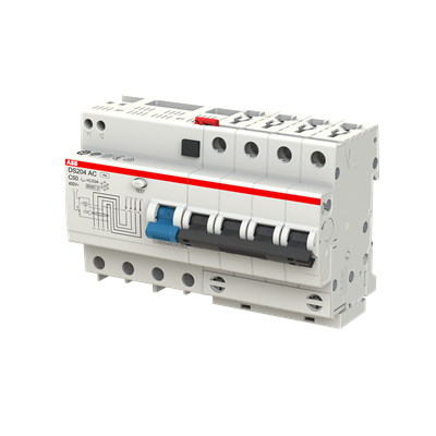 Дифференциальный автомат (АВДT) ABB DS204 AC-C50/0.03 Тип-AC 4P 50A 30мА х-ка C 6kA  2CSR254001R1504