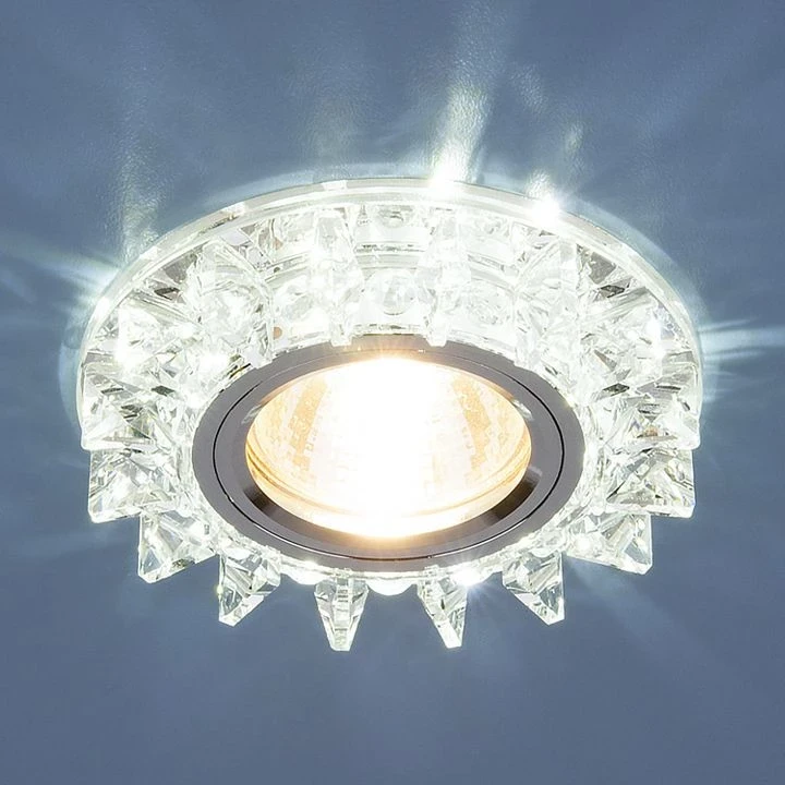 Точечный светильник с LED подсветкой 6037 MR16  SL зеркальный/серебро
